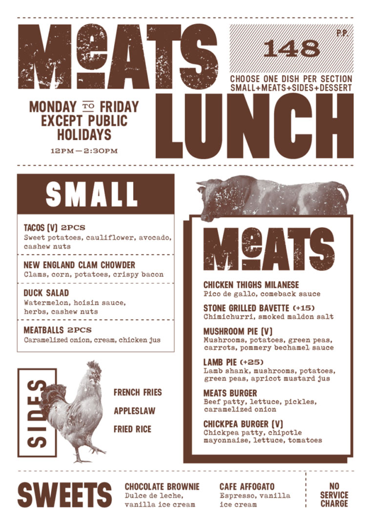 MEATS in Soho, launch their lunch menu Hong Kong City Guide